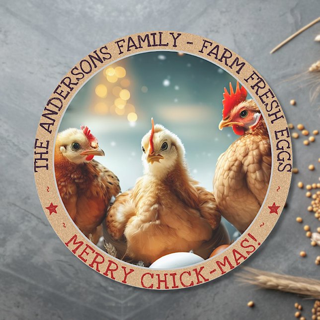 Funny Christmas Egg Carton Labels Cute Fun Chicks  (Creator Uploaded)