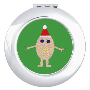 Funny Christmas Egg Compact Mirror