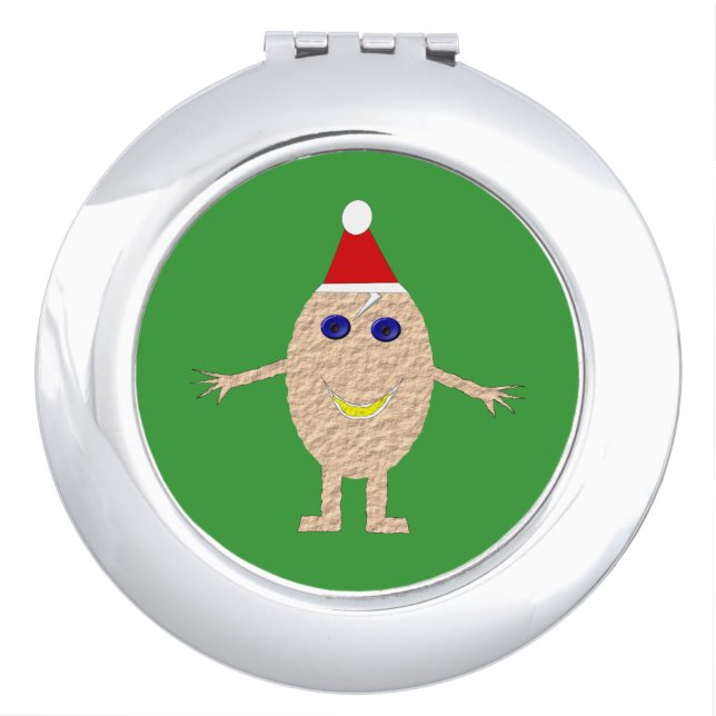 Funny Christmas Egg Compact Mirror (Front)