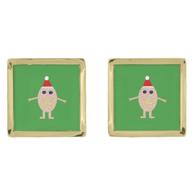 Funny Christmas Egg Cufflinks (Front)