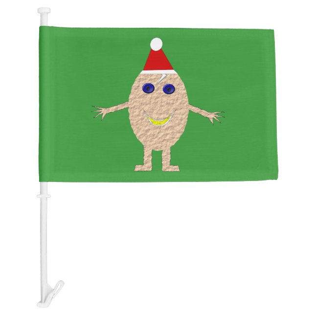 Funny Christmas Egg Custom Car Flag (Front)