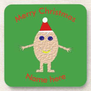 Funny Christmas Egg Custom Coasters