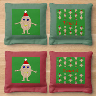 Funny Christmas Egg Custom Cornhole Bags