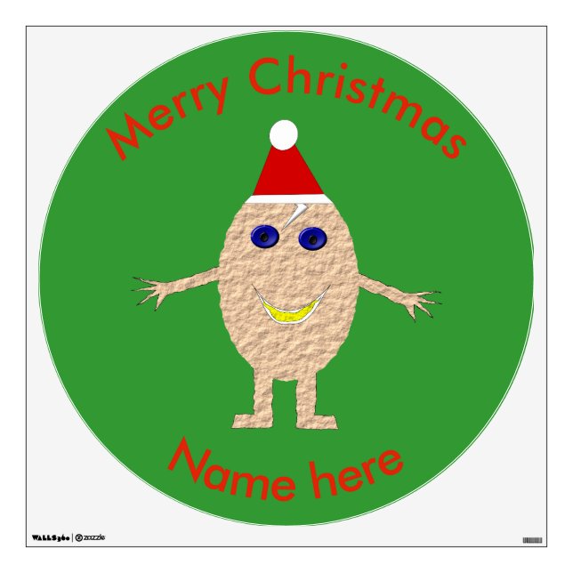 Funny Christmas Egg Custom Wall Decal (Front)