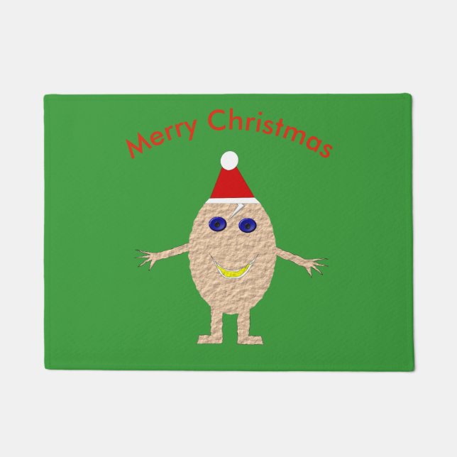 Funny Christmas Egg Door Mat (Front)