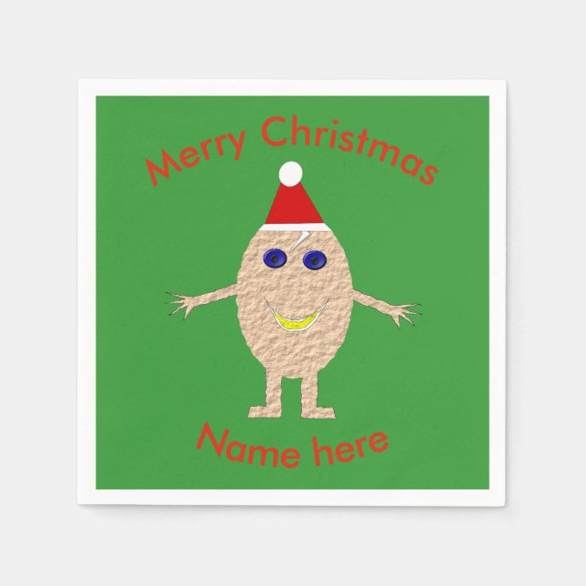 Funny Christmas Egg Paper Napkins (Front)