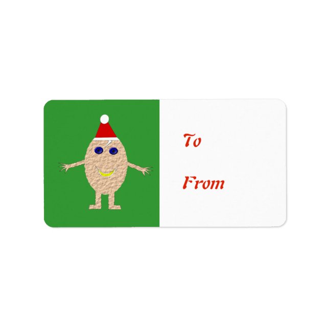 Funny Christmas Egg Present Tag Label (Front)