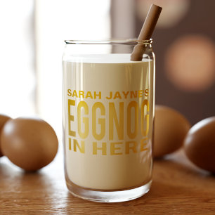 Funny Christmas Eggnog In Here Can Glass