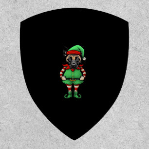 Funny Christmas Elf Belgian Malinois Dog Classic T Patch