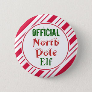 Funny Christmas Elf Button Pin
