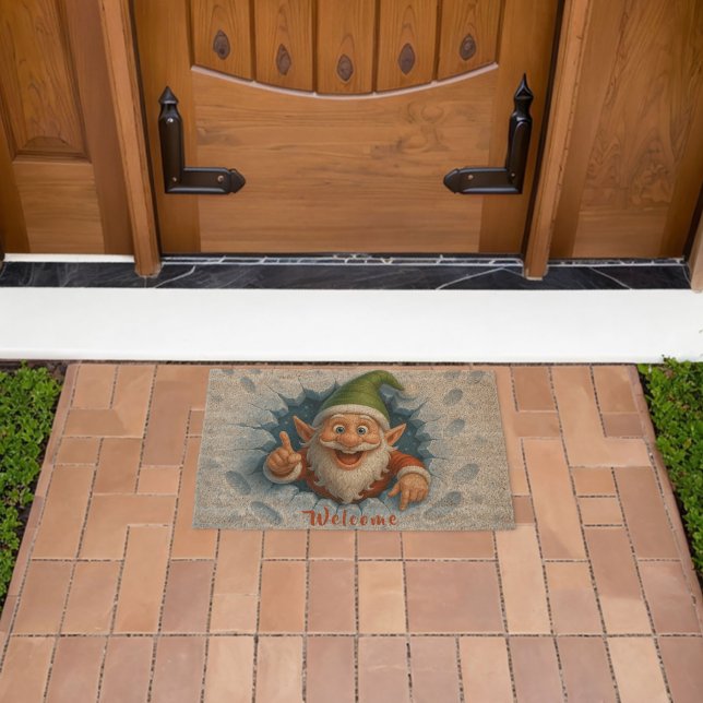 Funny Christmas Elf Doormat Fiber Doormat (Insitu (Outdoor))