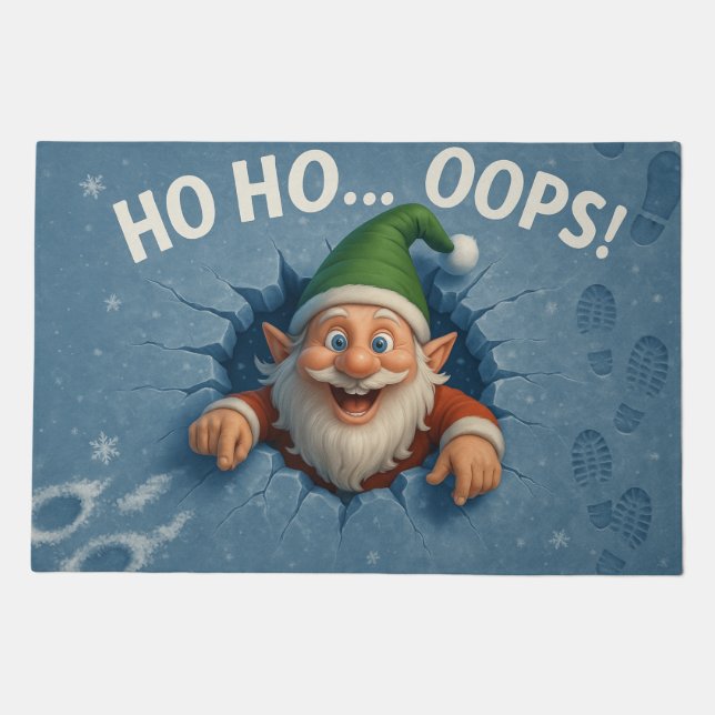 Funny Christmas Elf Doormat – Ho Ho Oops (Front)