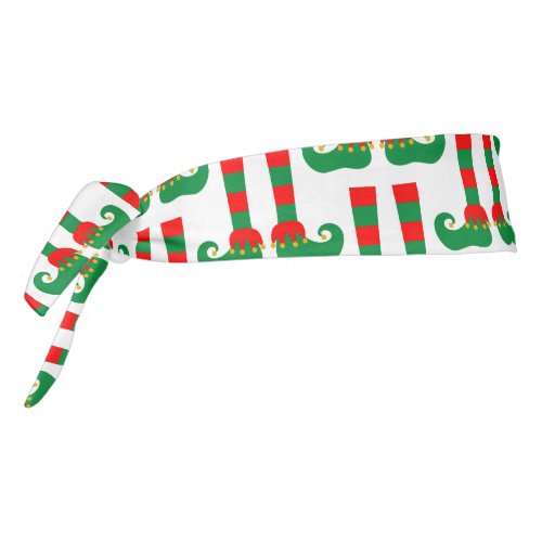 Funny Christmas elf feet pattern Tie Headband 
