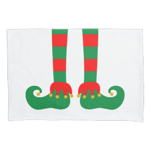 Funny Christmas elf feet pillowcase for bedroom