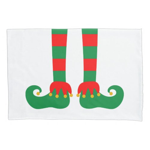 Funny Christmas elf feet pillowcase for bedroom