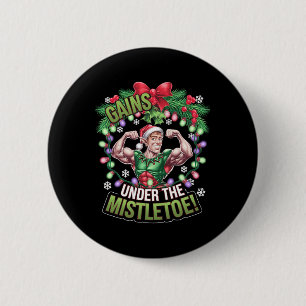Funny Christmas Elf Gym Workout Gains Under The Mi Button
