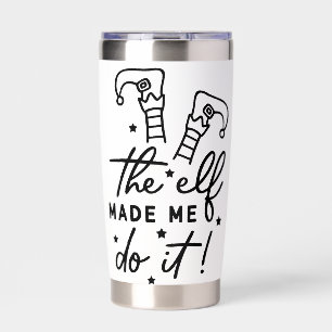 Funny Christmas Elf made me Do it Funny Retro Cool Insulated Tumbler