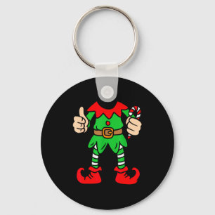 Funny Christmas Elf Outfit Costume Xmas Family Adu Keychain