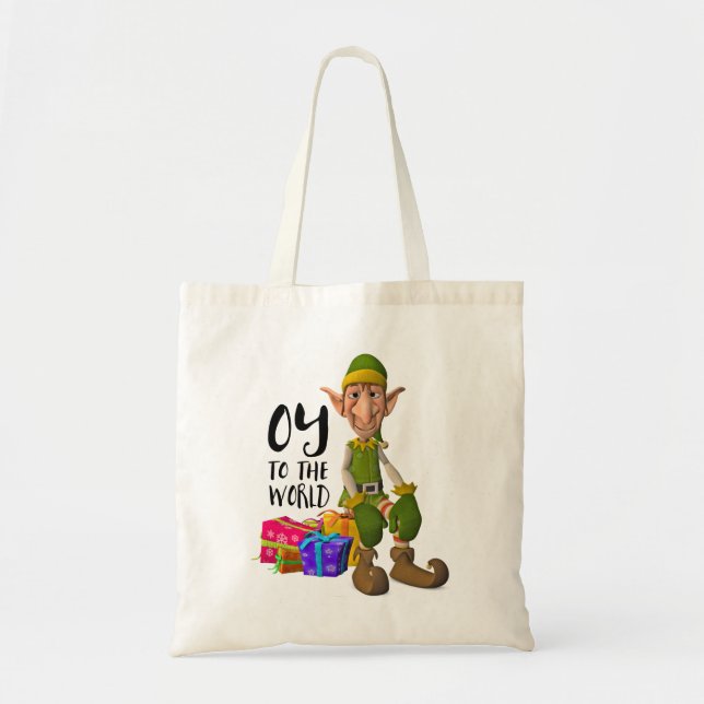 Funny Christmas Elf Tote Bag (Front)