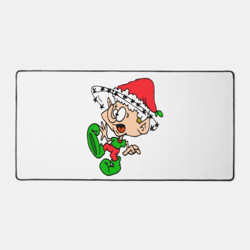 Funny Christmas Elf Xmas Holiday Joke  Desk Mat