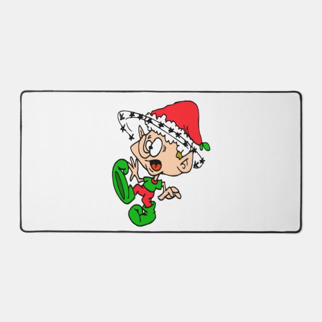 Funny Christmas Elf Xmas Holiday Joke  Desk Mat (Front)
