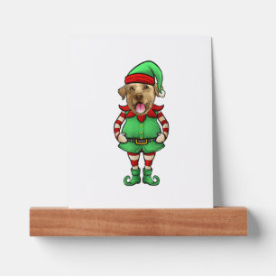 Funny Christmas Elf Yellow Lab Dog Yellow Labrador Picture Ledge
