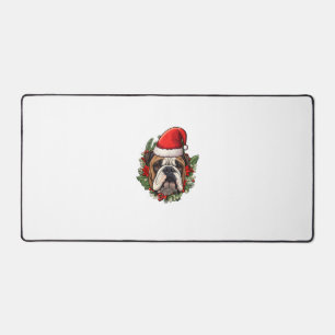Funny Christmas English Bulldog Desk Mat