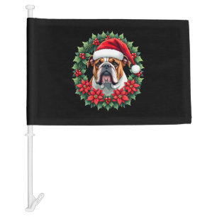 Funny Christmas English Bulldog Tank Top Car Flag