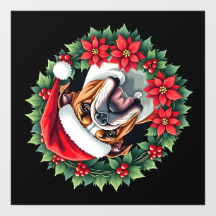 Funny Christmas English Bulldog Tank Top Wall Decal