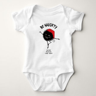 Funny Christmas Evil Character Be Naughty Baby Bodysuit