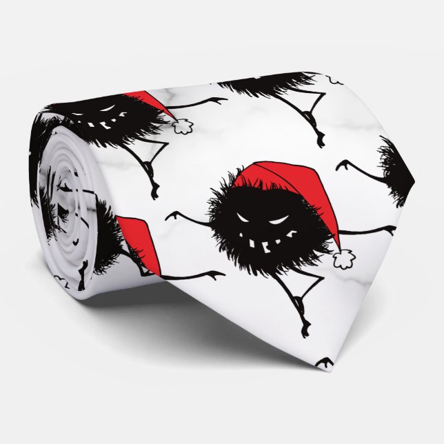 Funny Christmas Evil Character Be Naughty Neck Tie (Rolled)