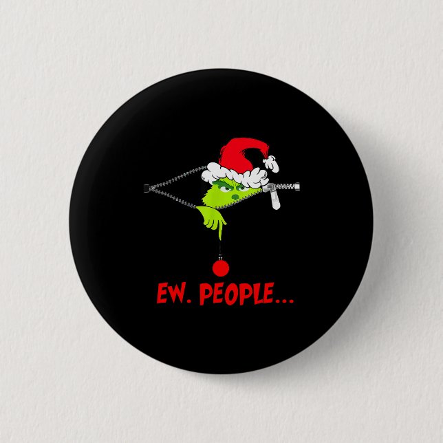 Funny Christmas Ew People Men Women Kid Boys Girls Button (Front)