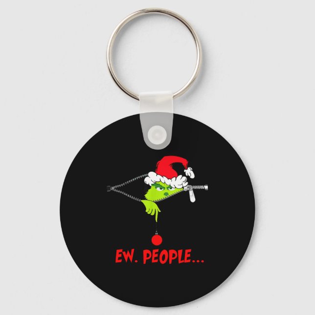 Funny Christmas Ew People Men Women Kid Boys Girls Keychain (Front)