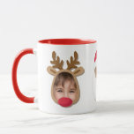 Funny Christmas Faces Mug<br><div class="desc">Funny faces in Christmas theme of an elf,  Santa and reindeer. Customize with your photos.</div>