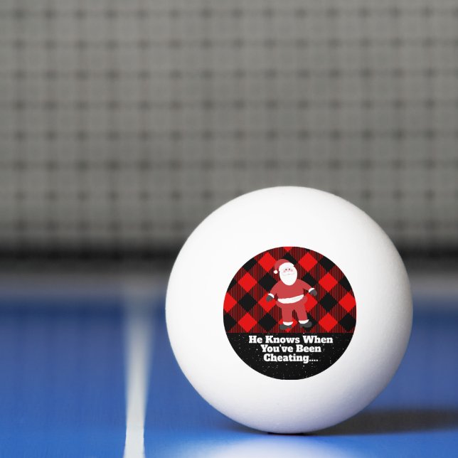 Funny Christmas Family Fun Santa Knows Cheating Ping Pong Ball (Net)