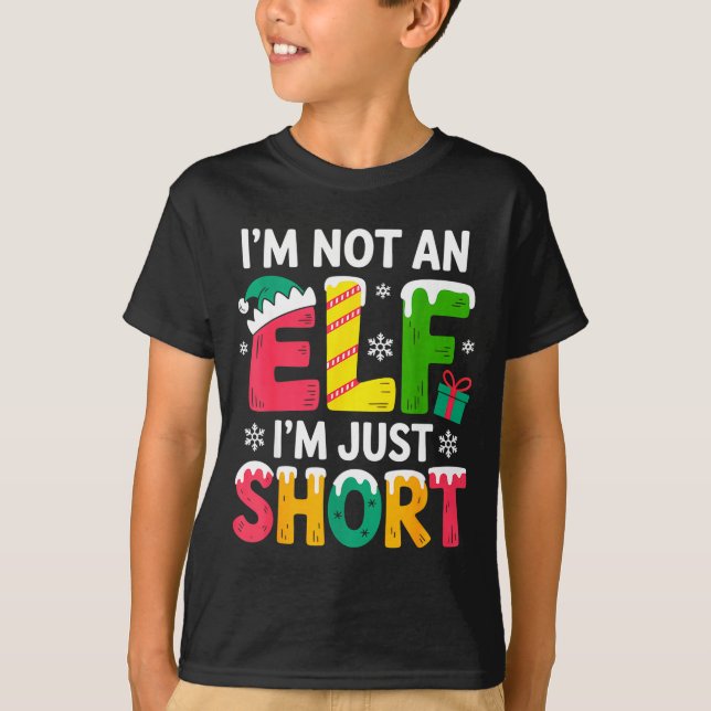Funny Christmas Family Pajamas I'm Not An Elf I'm  T-Shirt (Front)
