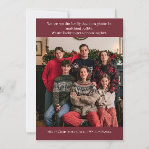Funny Christmas Family Photo Holiday Card