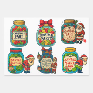Funny Christmas Fart Jar 100% Festive Flatulence! Wrapping Paper Sheets