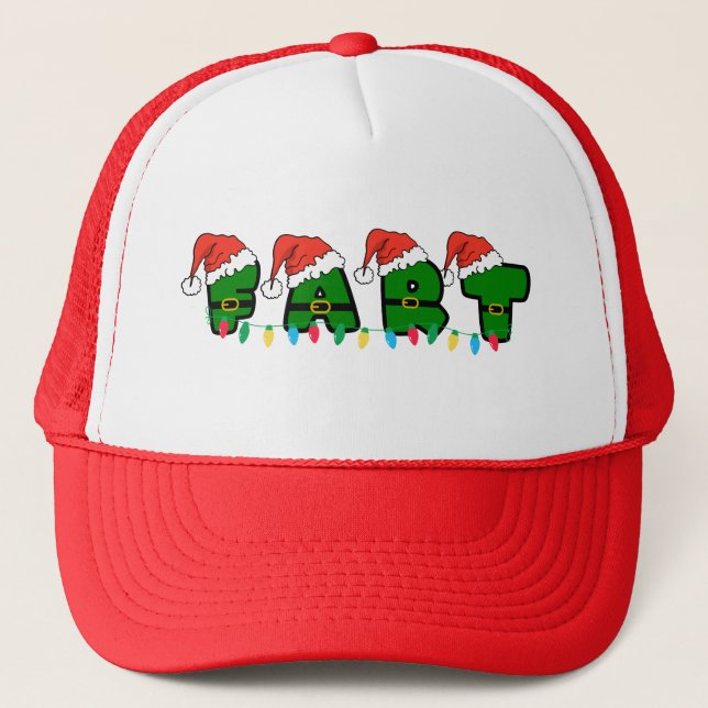 Funny Christmas Fart Trucker Hat (Front)