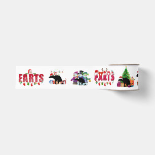 Funny Christmas Farts and Pooping Dogs Grosgrain Ribbon