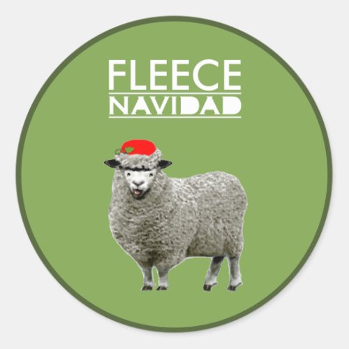 Funny Christmas Feliz Navidad Sheep Classic Round Sticker