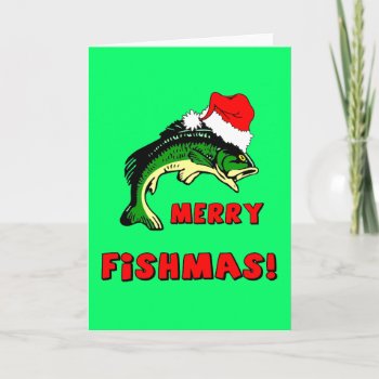 Funny Christmas Fishing Holiday Card by holidaysboutique at Zazzle