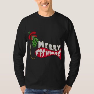 Funny Christmas Fishing -Merry Fishmas T-Shirt 