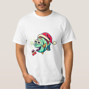 Funny Christmas fishing t-shirt