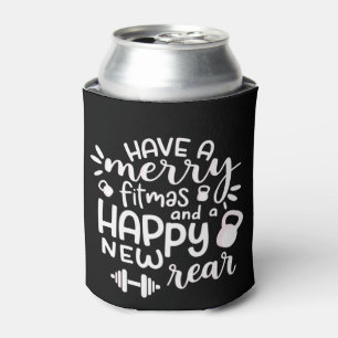 Funny Christmas Fitness Sarcastic Gym Holiday Gift Can Cooler