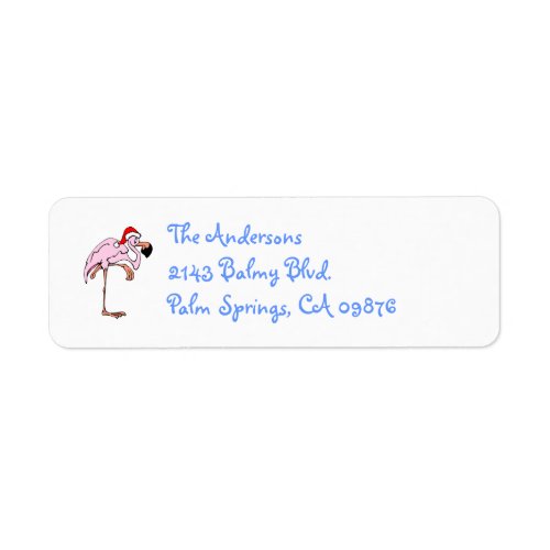 Funny Christmas Flamingo Address Label