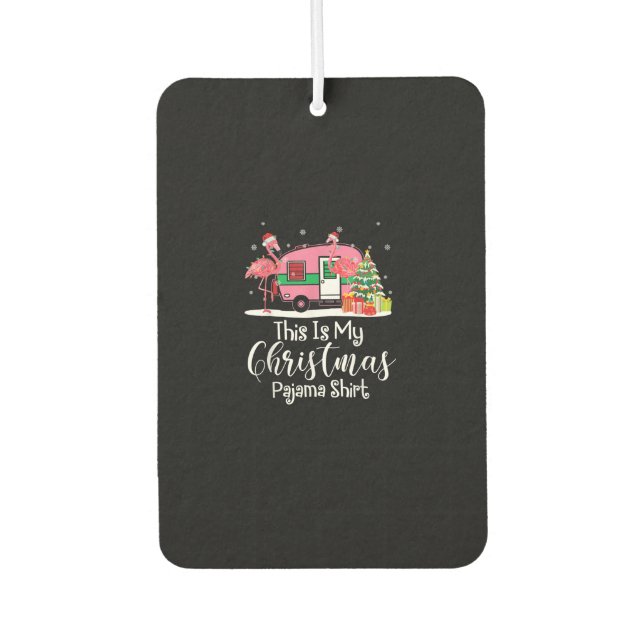 Funny Christmas Flamingo Camper Gifts Air Freshener (Front)