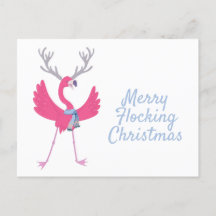 Funny Christmas Flamingo Holiday Greeting