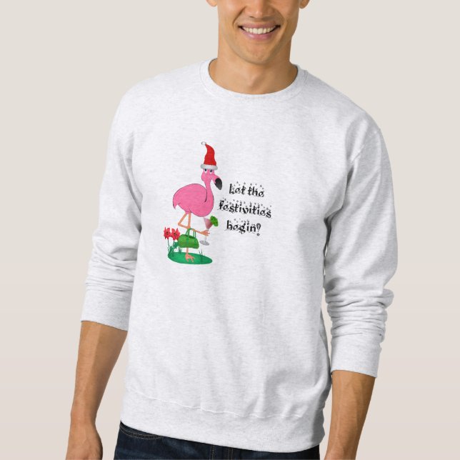 Funny Christmas Flamingo Sweatshirt (Front)