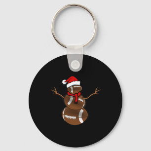 Funny Christmas Football Ball Santa Snowman Keychain